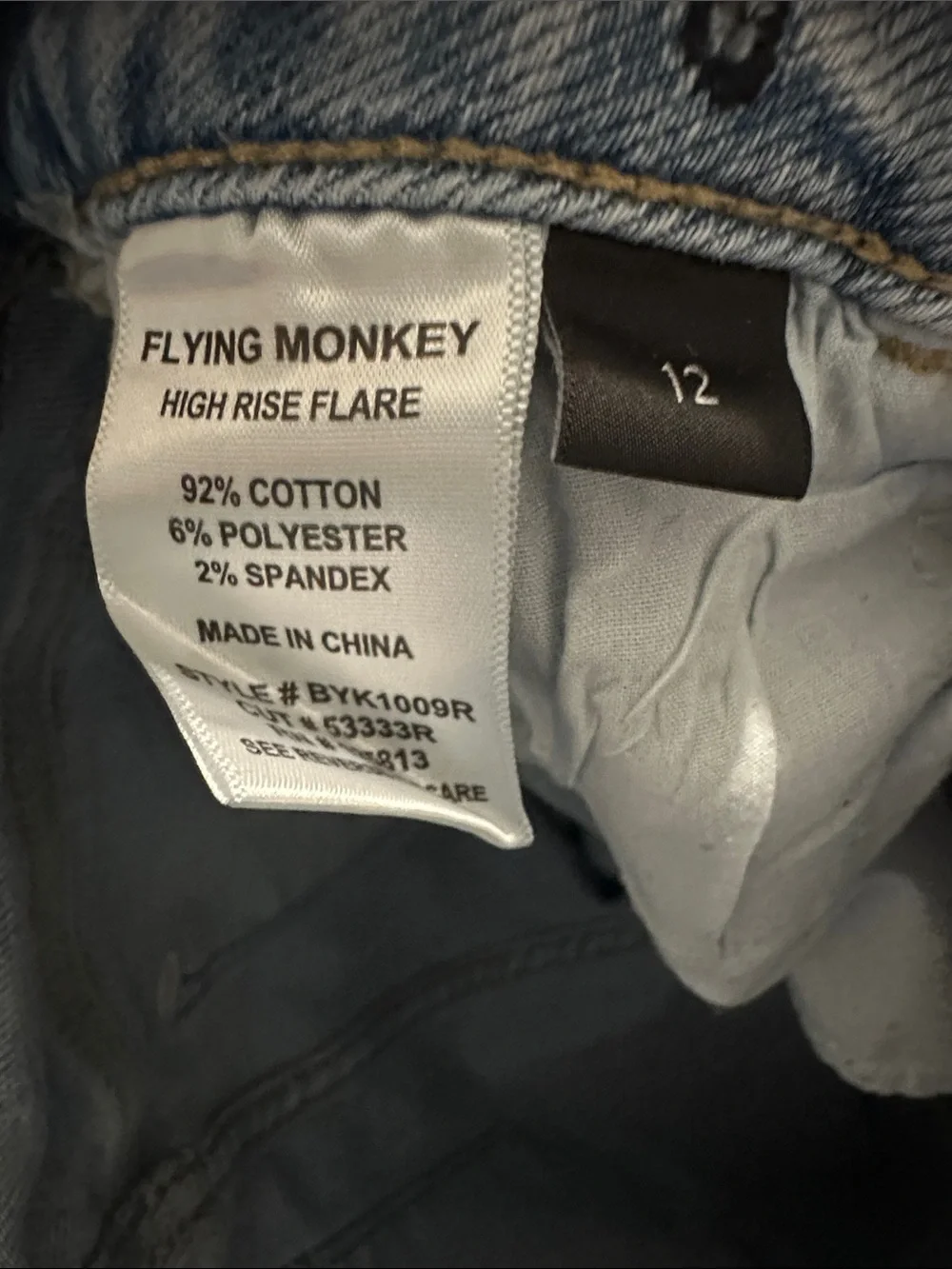 Flying Monkey Light Wash Distressed Flare Jeans